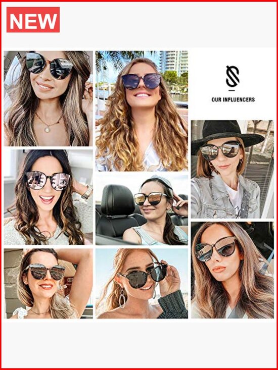 Oversized Round Sunglasses UV400 Protection Mirrored Lenses GRS Recycled main image 4